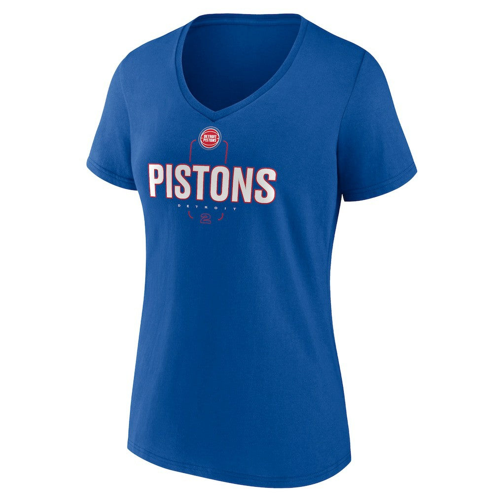 Cade Cunningham Detroit Pistons Women's Behind The Back Name & Number V-Neck T-Shirt sale - Blue sale