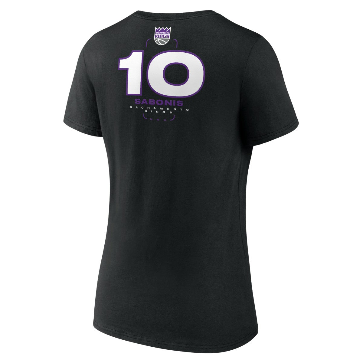 Domantas Sabonis Sacramento Kings Women's Behind The Back Name & Number V-Neck T-Shirt - Black sale