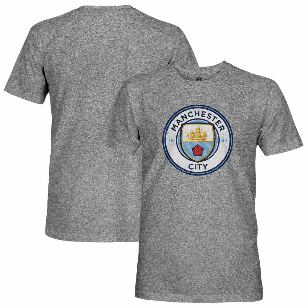 Manchester City 1863FC Tri-Blend Color Crest T-Shirt - Heather Gray discount