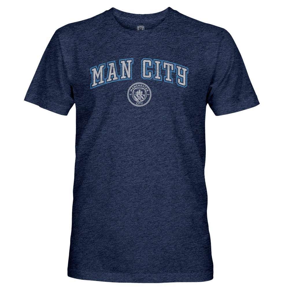 Manchester City 1863FC Wordmark Twisted Tri-Blend Slub T-Shirt - Heather Navy shop
