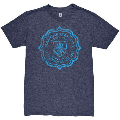 Manchester City 1863FC Retro Flourish Twisted Tri-Blend Slub T-Shirt - Heather Navy on sale