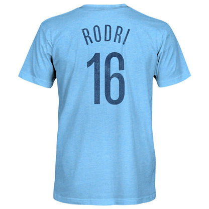 Rodrigo Manchester City 1863FC Player Name & Number Twisted Tri-Blend Slub T-Shirt - Sky Blue shop
