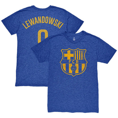 Robert Lewandowski Barcelona 1863FC Player Name & Number Twisted Tri-Blend Slub T-Shirt - Heather Royal shop