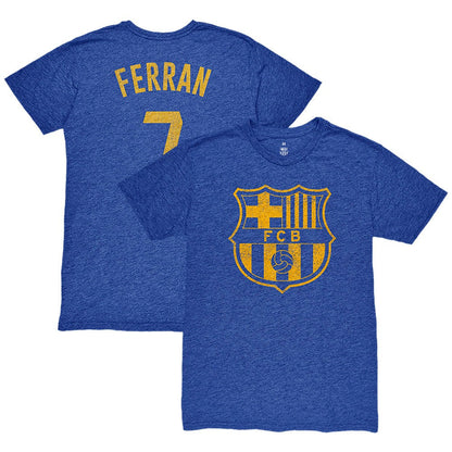 Ferran Torres Barcelona 1863FC Player Name & Number Twisted Tri-Blend Slub T-Shirt - Heather Royal shop