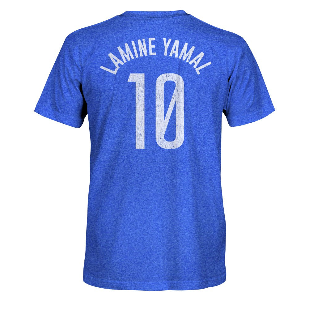 Lamine Yamal Barcelona 1863FC Player Name & Number Twisted Tri-Blend Slub T-Shirt - Heather Royal online