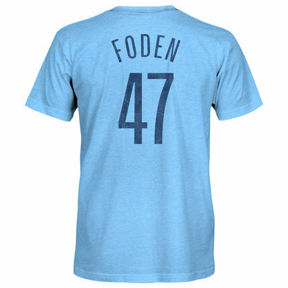 Phil Foden Manchester City 1863FC Player Name & Number Twisted Tri-Blend Slub T-Shirt - Sky Blue online