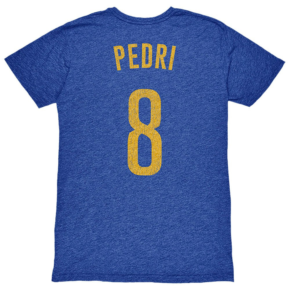 Pedri Barcelona 1863FC Player Name & Number Twisted Tri-Blend Slub T-Shirt - Heather Royal for sale