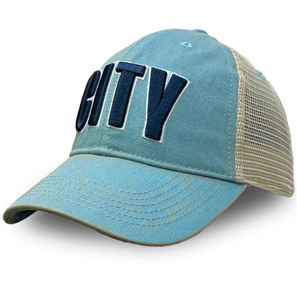 Manchester City 1863FC Washed Trucker Adjustable Hat - Sky Blue discount