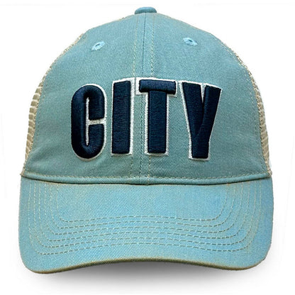 Manchester City 1863FC Washed Trucker Adjustable Hat - Sky Blue discount