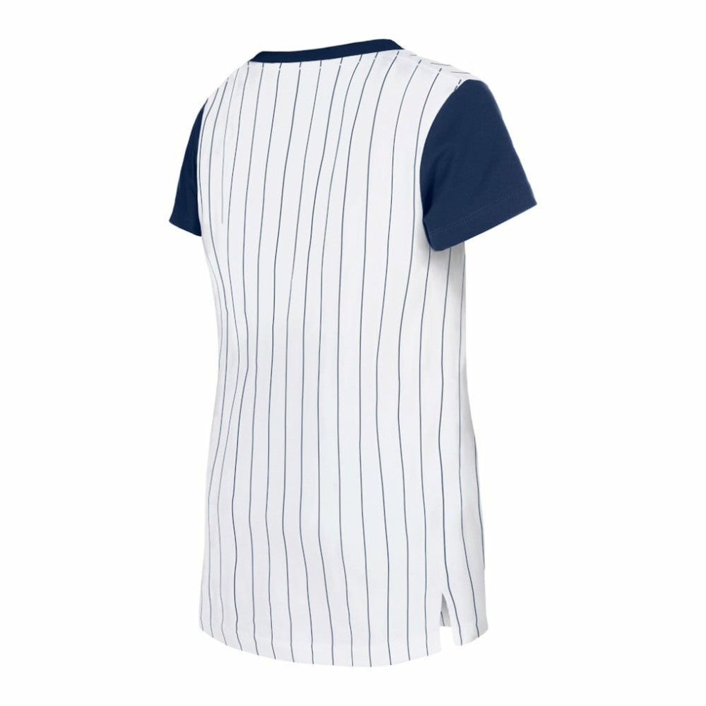 Atlanta Braves Girls Youth Pinstripe T-Shirt - White | New Era