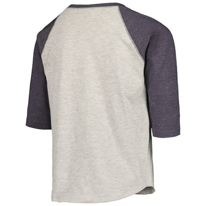 Atlanta Braves Soft as a Grape Youth Raglan 3/4 Sleeve T-Shirt - Heather Gray
