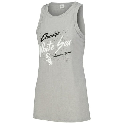 Chicago White Sox Soft as a Grape Women's Gauze High Neck Tank Top - Gray