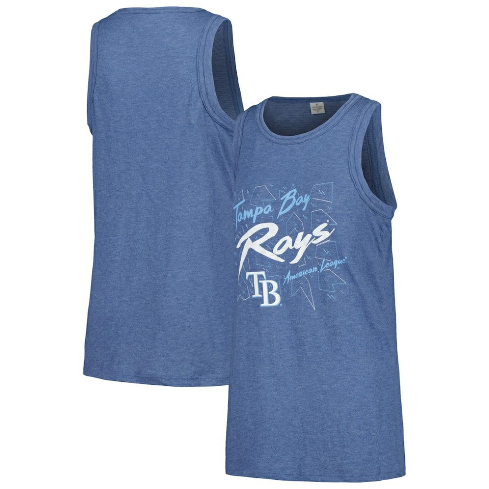 Tampa Bay Rays Soft as a Grape Women's Gauze High Neck Tank Top - Navy