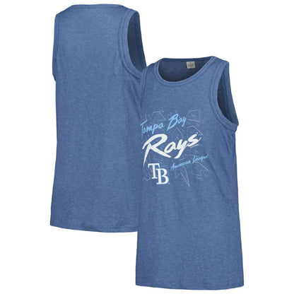 Tampa Bay Rays Soft as a Grape Women's Gauze High Neck Tank Top - Navy