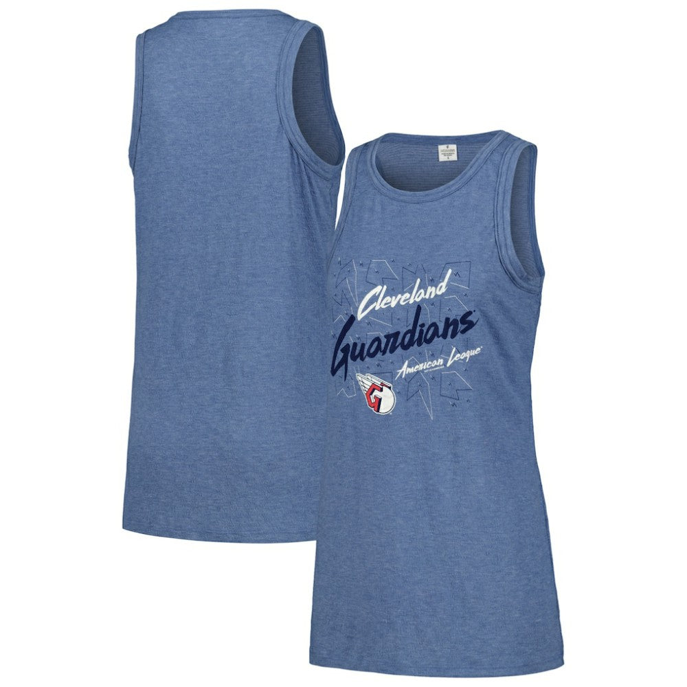 Cleveland Guardians Soft as a Grape Women's Gauze High Neck Tank Top - Navy