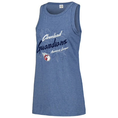 Cleveland Guardians Soft as a Grape Women's Gauze High Neck Tank Top - Navy