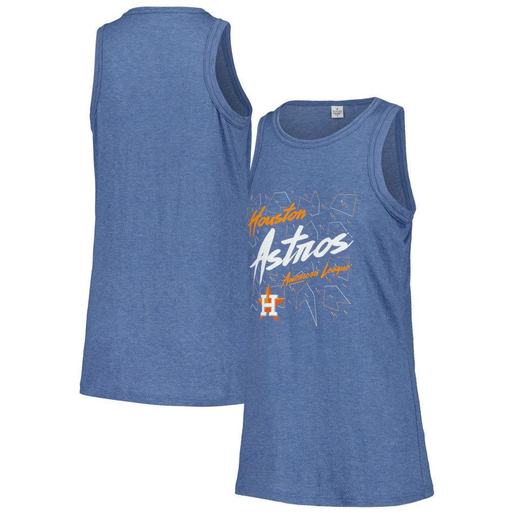 Houston Astros Soft as a Grape Women's Gauze High Neck Tank Top - Navy