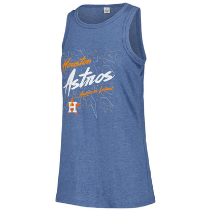 Houston Astros Soft as a Grape Women's Gauze High Neck Tank Top - Navy