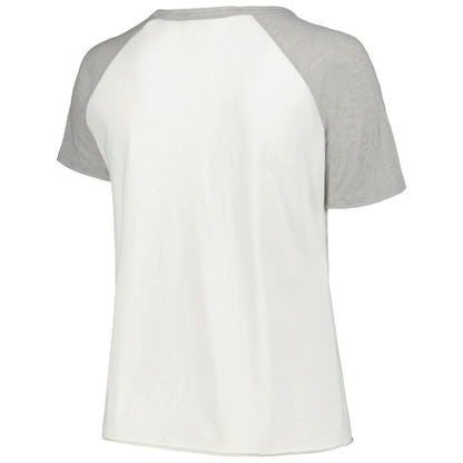 Chicago White Sox Soft as a Grape Women's Plus Size Baseball Raglan T-Shirt - White