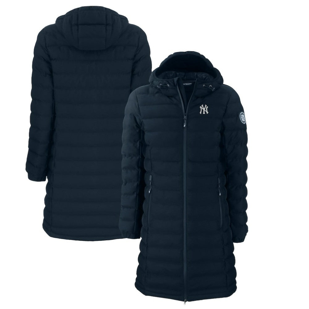 New York Yankees Cutter & Buck Women's Mission Ridge Repreve Eco Insulated Full-Zip Long Puffer Jacket - Navy