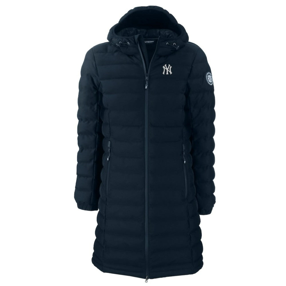 New York Yankees Cutter & Buck Women's Mission Ridge Repreve Eco Insulated Full-Zip Long Puffer Jacket - Navy
