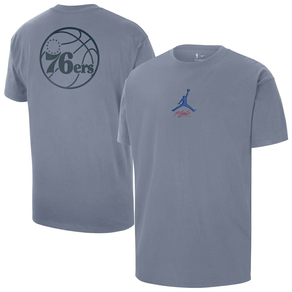 Philadelphia 76ers Jordan Brand Statement Edition Jumpman Flight Heavyweight T-Shirt - Blue for sale