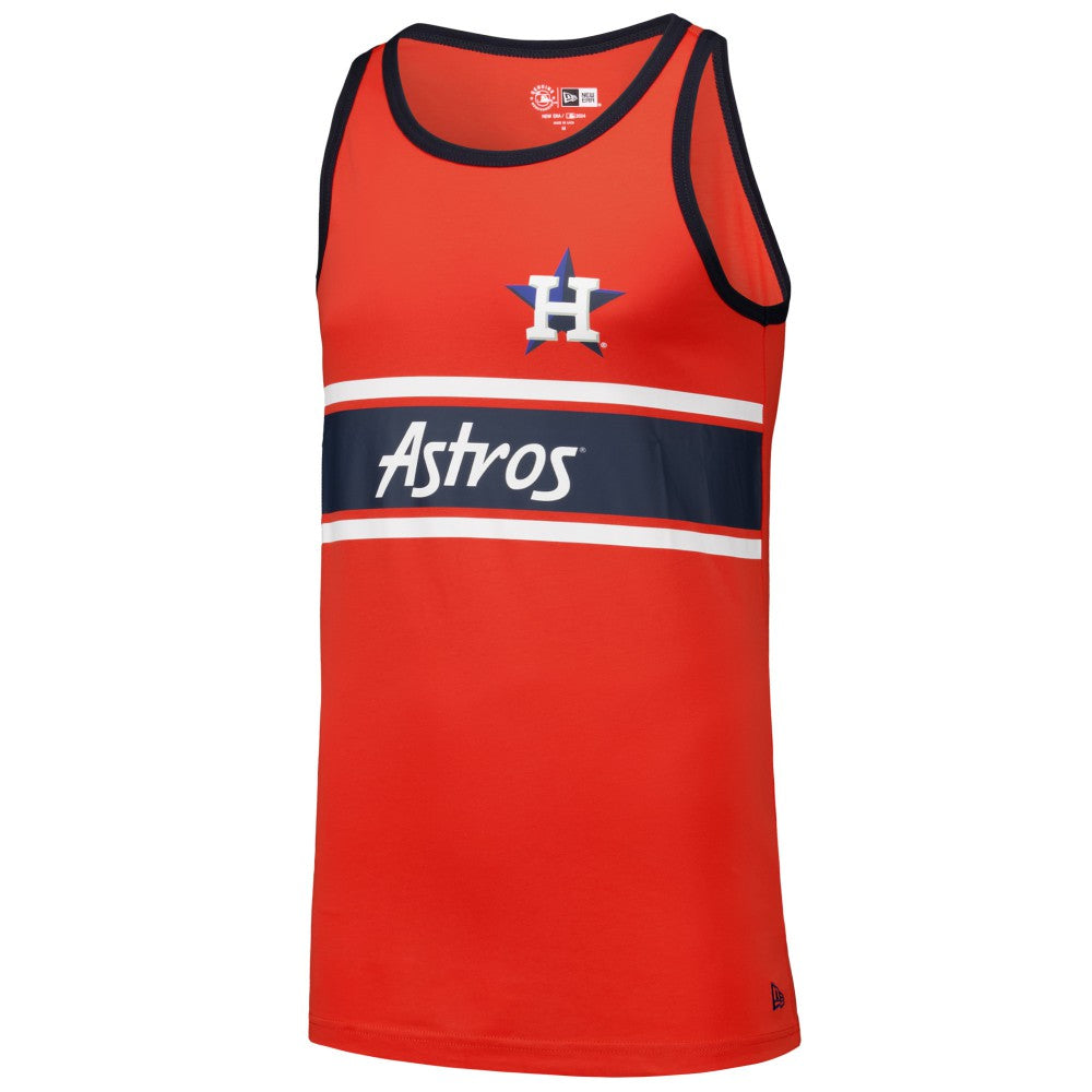Houston Astros Jersey Ringer Tank Top - Orange | New Era