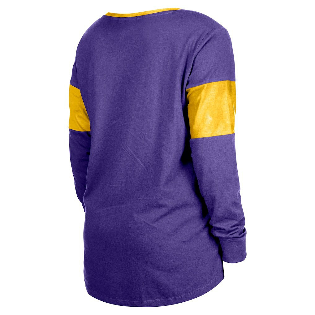 Minnesota Vikings New Era Women's Lace-Up Notch-Neck Long Sleeve T-Shirt - Purple online