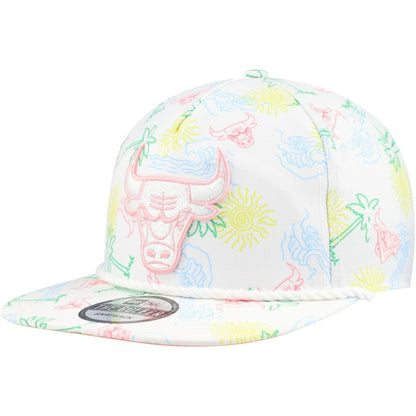 Chicago Bulls Palm Trees and Waves Golfer Adjustable Hat - White | New Era shop