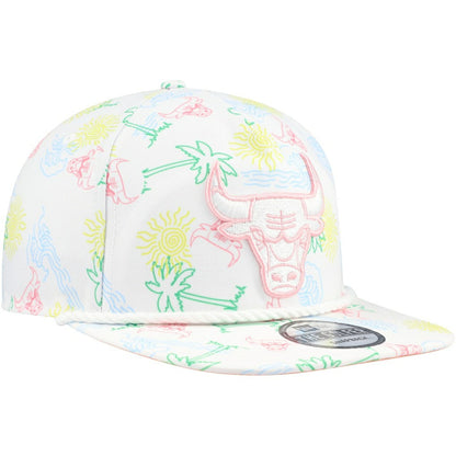 Chicago Bulls Palm Trees and Waves Golfer Adjustable Hat - White | New Era shop