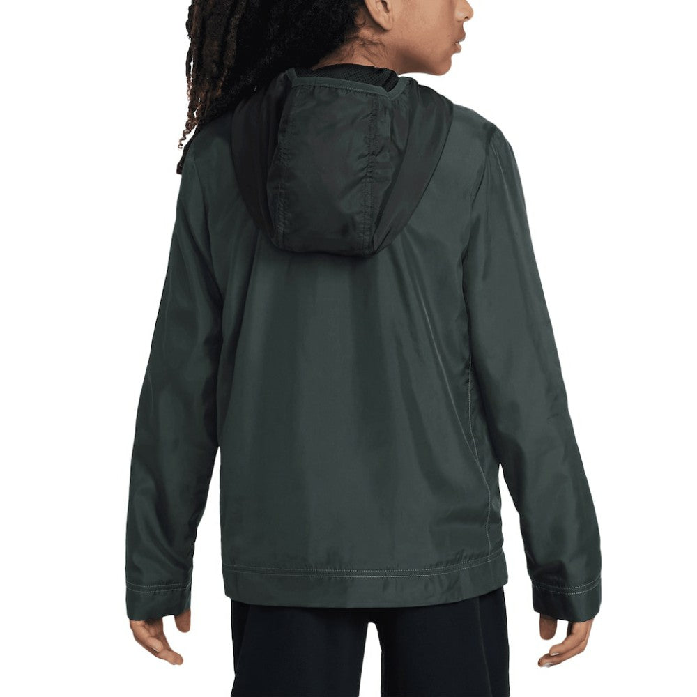 Liverpool Youth Amplify Windrunner Anorak Half-Zip Hoodie Jacket - Black | Nike for sale