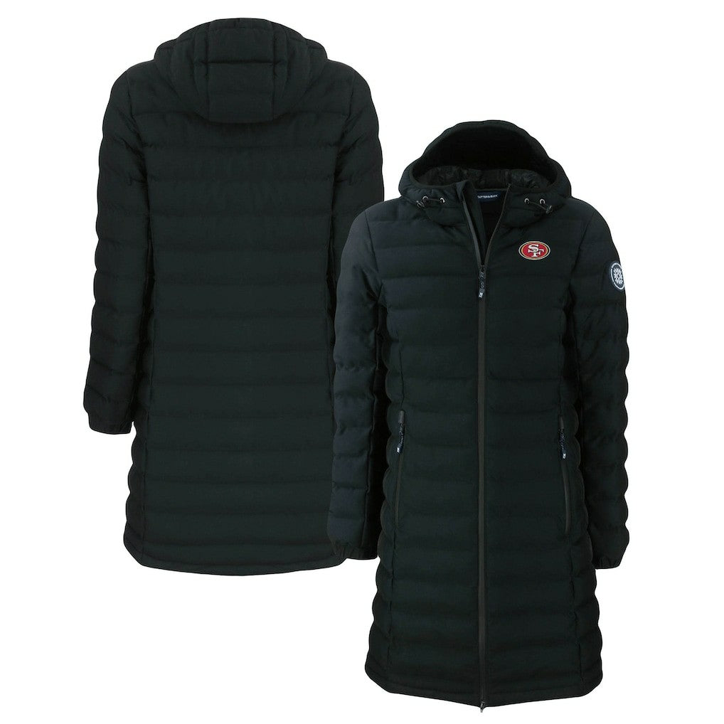 San Francisco 49ers Cutter & Buck Women's Mission Ridge Repreve Eco Insulated Long Full-Zip Puffer Jacket - Black outlet