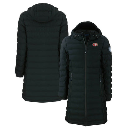 San Francisco 49ers Cutter & Buck Women's Mission Ridge Repreve Eco Insulated Long Full-Zip Puffer Jacket - Black outlet