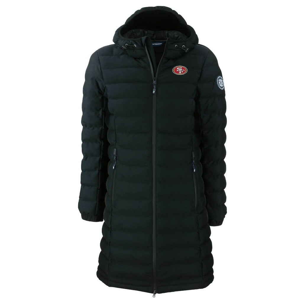 San Francisco 49ers Cutter & Buck Women's Mission Ridge Repreve Eco Insulated Long Full-Zip Puffer Jacket - Black outlet