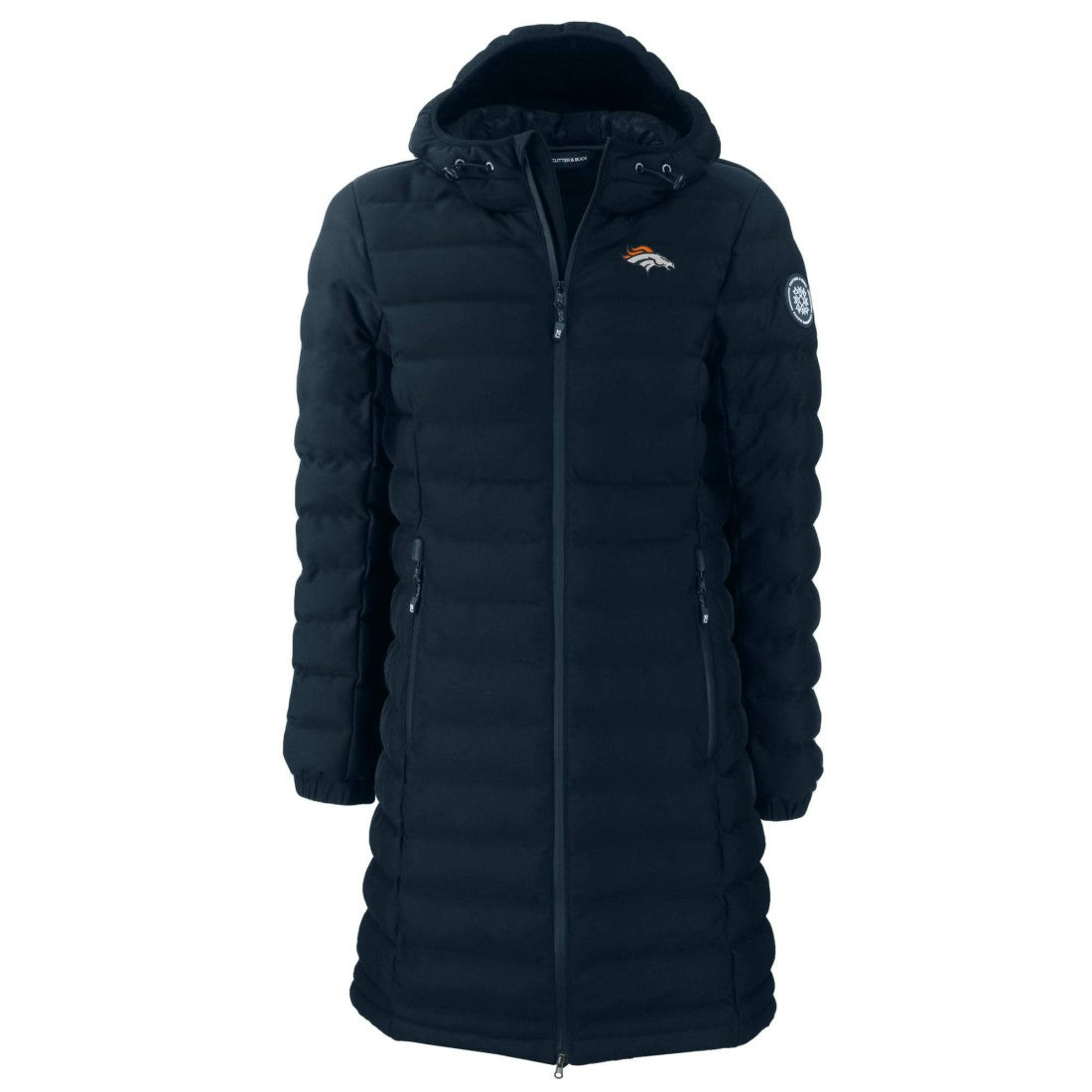 Denver Broncos Cutter & Buck Women's Mission Ridge Repreve Eco Insulated Long Full-Zip Puffer Jacket - Navy online