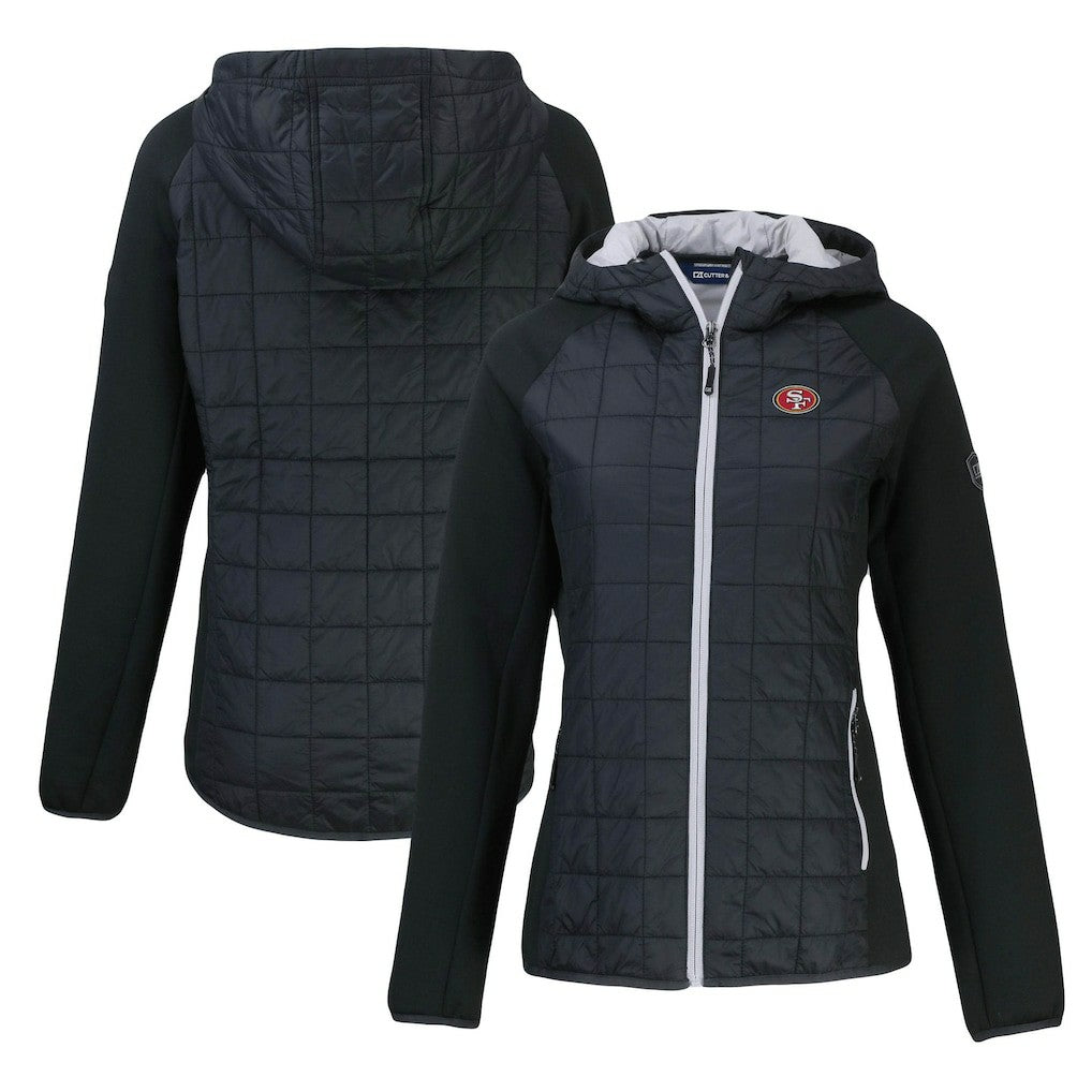 San Francisco 49ers Cutter & Buck Women's Rainier Primaloft Eco Full-Zip Hybrid Jacket - Black on sale