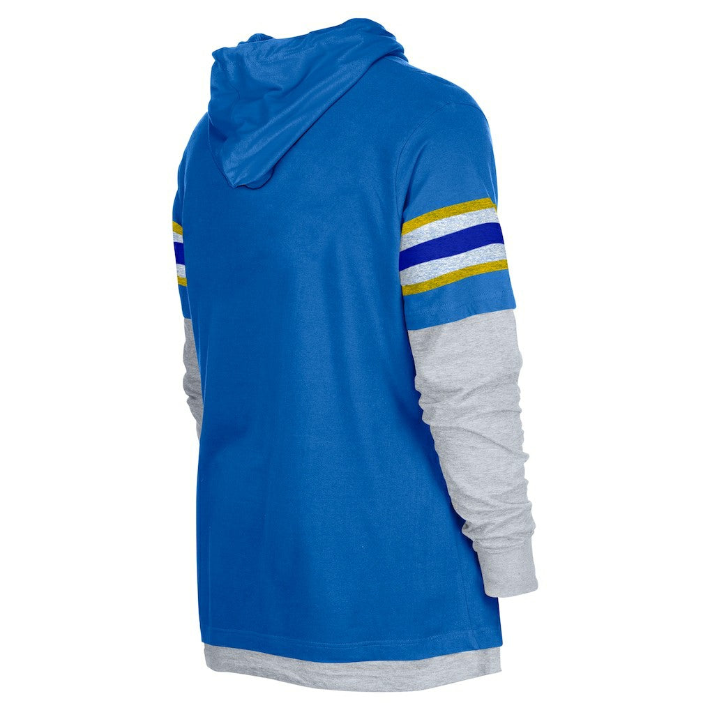 Los Angeles Rams New Era Twofer Long Sleeve Hooded T-Shirt - Royal cheap