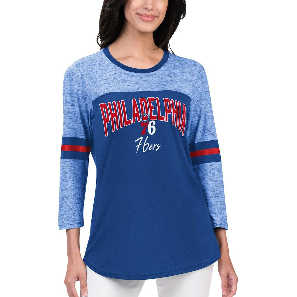 Philadelphia 76ers G-III 4Her by Carl Banks Women's Play the Game 3/4-Sleeve T-Shirt - Royal online