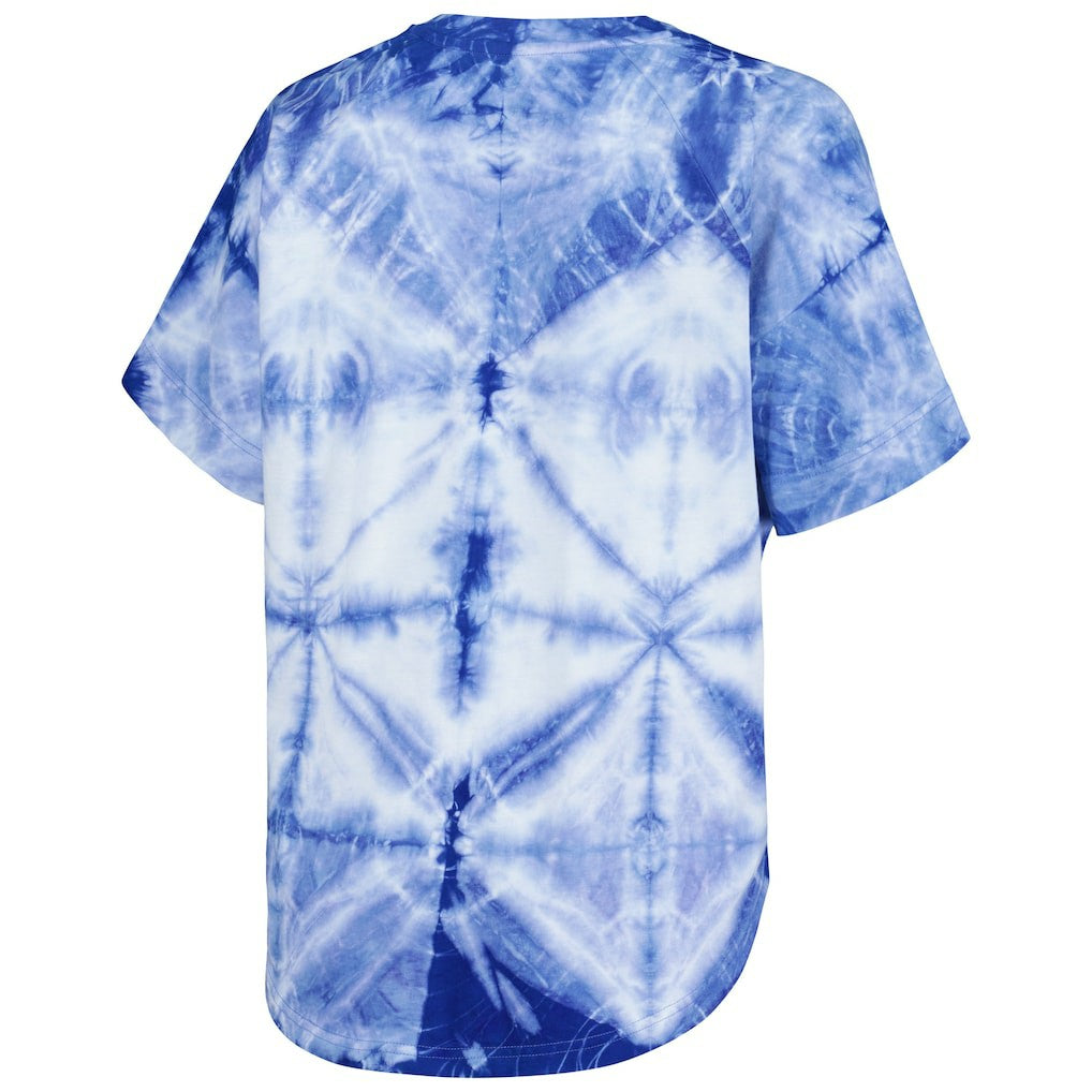 Golden State Warriors G-III 4Her by Carl Banks Women's Tournament Raglan Oversized Tie-Dye V-Neck T-Shirt sale - Royal online