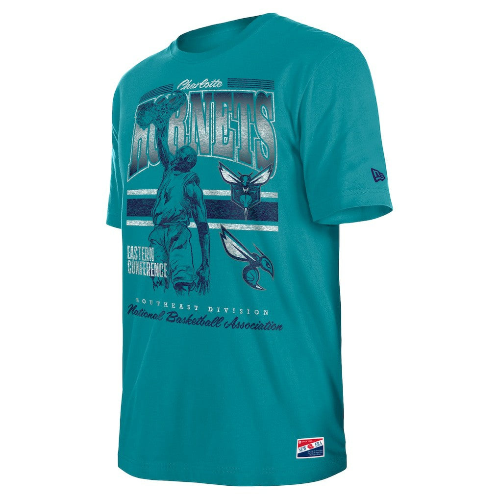 Charlotte Hornets Enzyme Wash Oversized T-Shirt - Teal | New Era shop