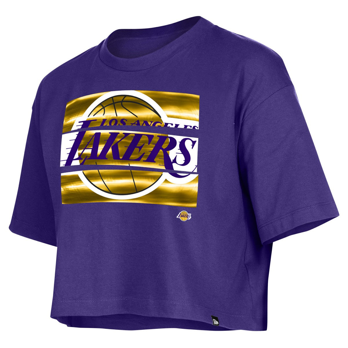 Los Angeles Lakers Women's Oversized Boxy Crop T-Shirt - Purple | New Era cheap