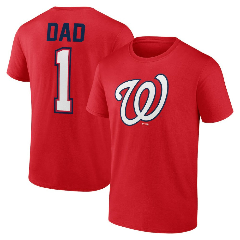 Washington Nationals Father's Day #1 Dad T-Shirt - Red