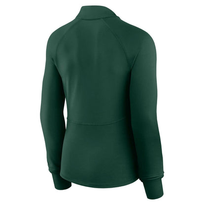 Green Bay Packers Women's Elements Raglan Quarter-Zip Jacket - Green for sale