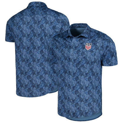 USMNT Antigua Resort Button-Up Shirt - Navy shop