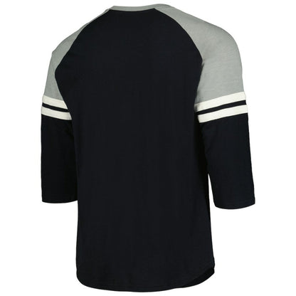 Chicago White Sox Cooperstown Collection Legendary Raglan Slub Henley 3/4-Sleeve T-Shirt - Black | Mitchell & Ness