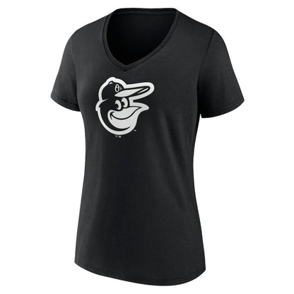 Baltimore Orioles Women's Monochrome Personalized Name & Number V-Neck T-Shirt - Black
