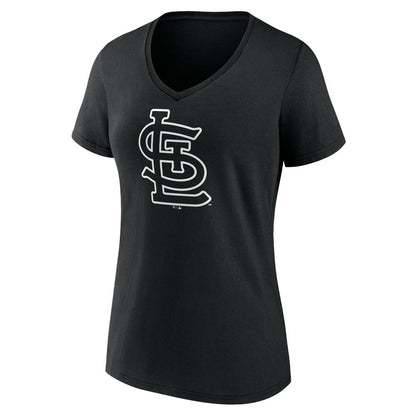 St. Louis Cardinals Women's Monochrome Personalized Name & Number V-Neck T-Shirt - Black