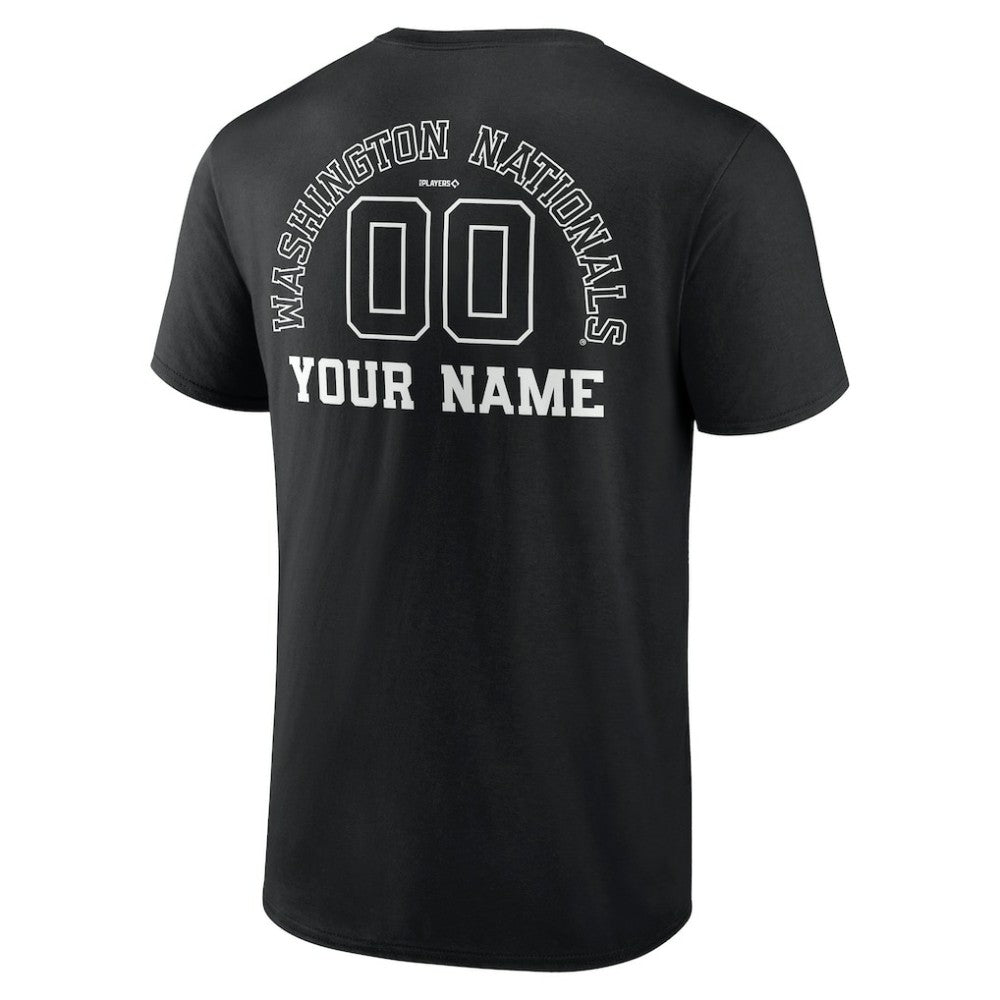 Washington Nationals Monochrome Personalized Name & Number T-Shirt - Black