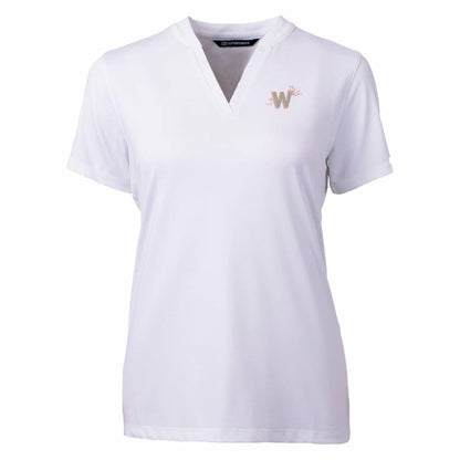 Washington Nationals Cutter & Buck Women's City Connect Forge Heathered Stretch Blade Top - White