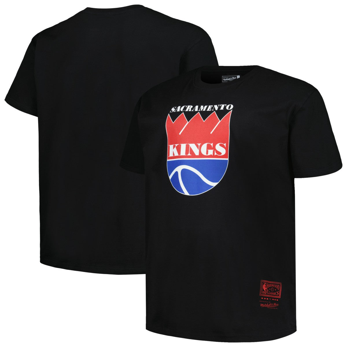 Sacramento Kings Big & Tall Hardwood Classics Vintage Logo T-Shirt - Black | Mitchell & Ness outlet